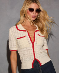 Quiet Luxe Knit Contrast Trim Sweater