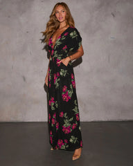 Santana Plunging Neckline Floral Jumpsuit