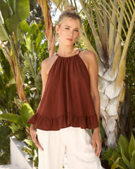 Portia Cotton Chain Halter Top