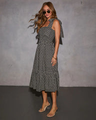Josephina Floral Tie Strap Midi Dress