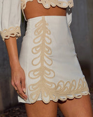 Terrie Contrast Design Mini Skirt