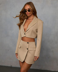 Modern Edit Cropped Singular Button Blazer