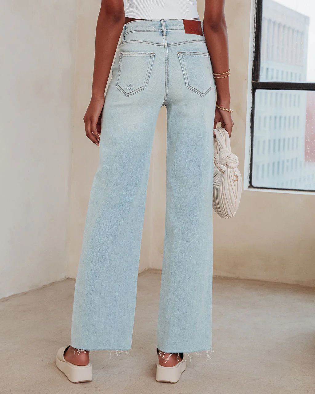 Logan High Rise Stretch Wide Leg Jeans