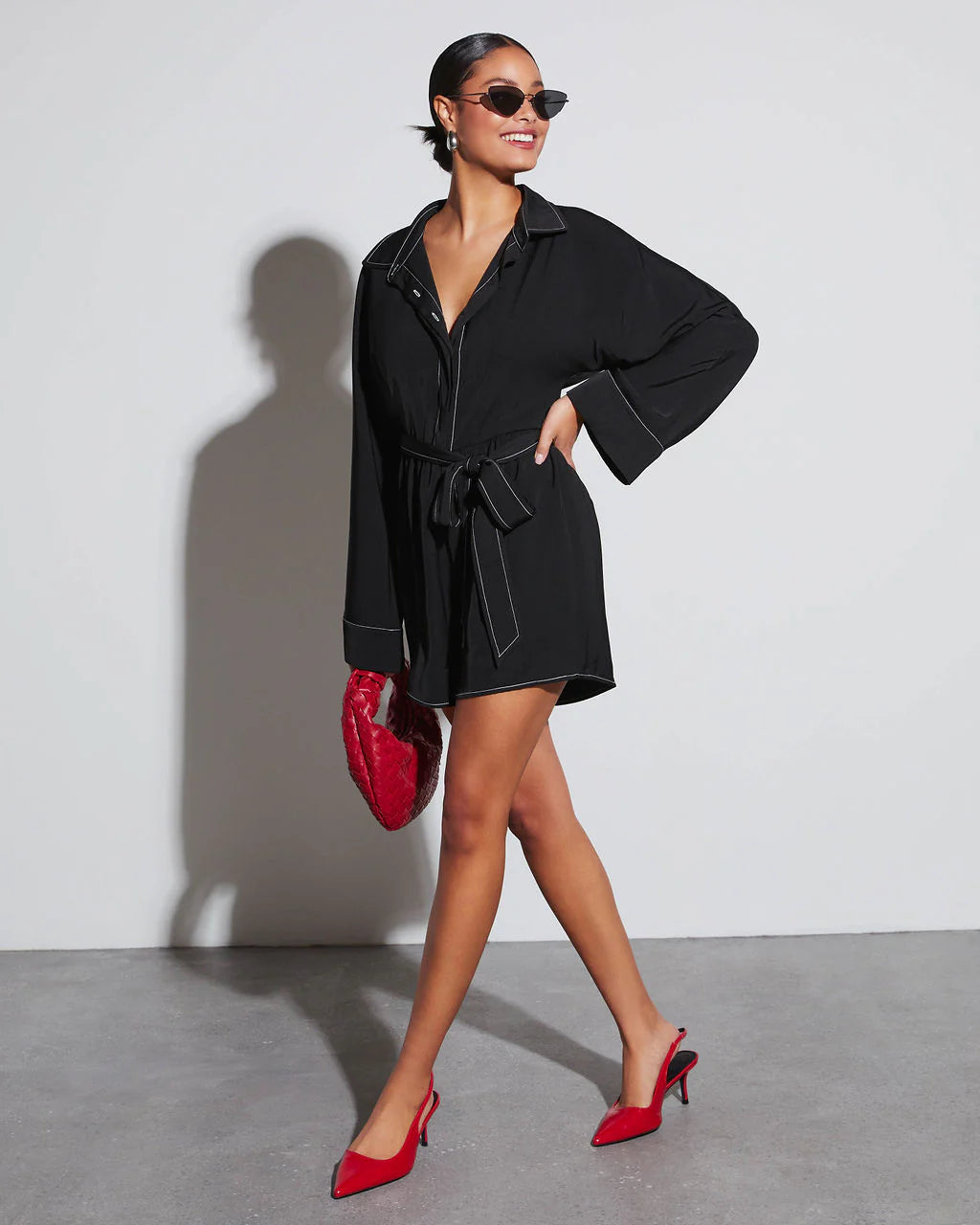 Pendleton Button Down Tie Waist Romper