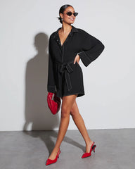 Pendleton Button Down Tie Waist Romper