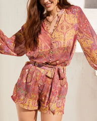 Waverly Paisley Tie Waist Shorts