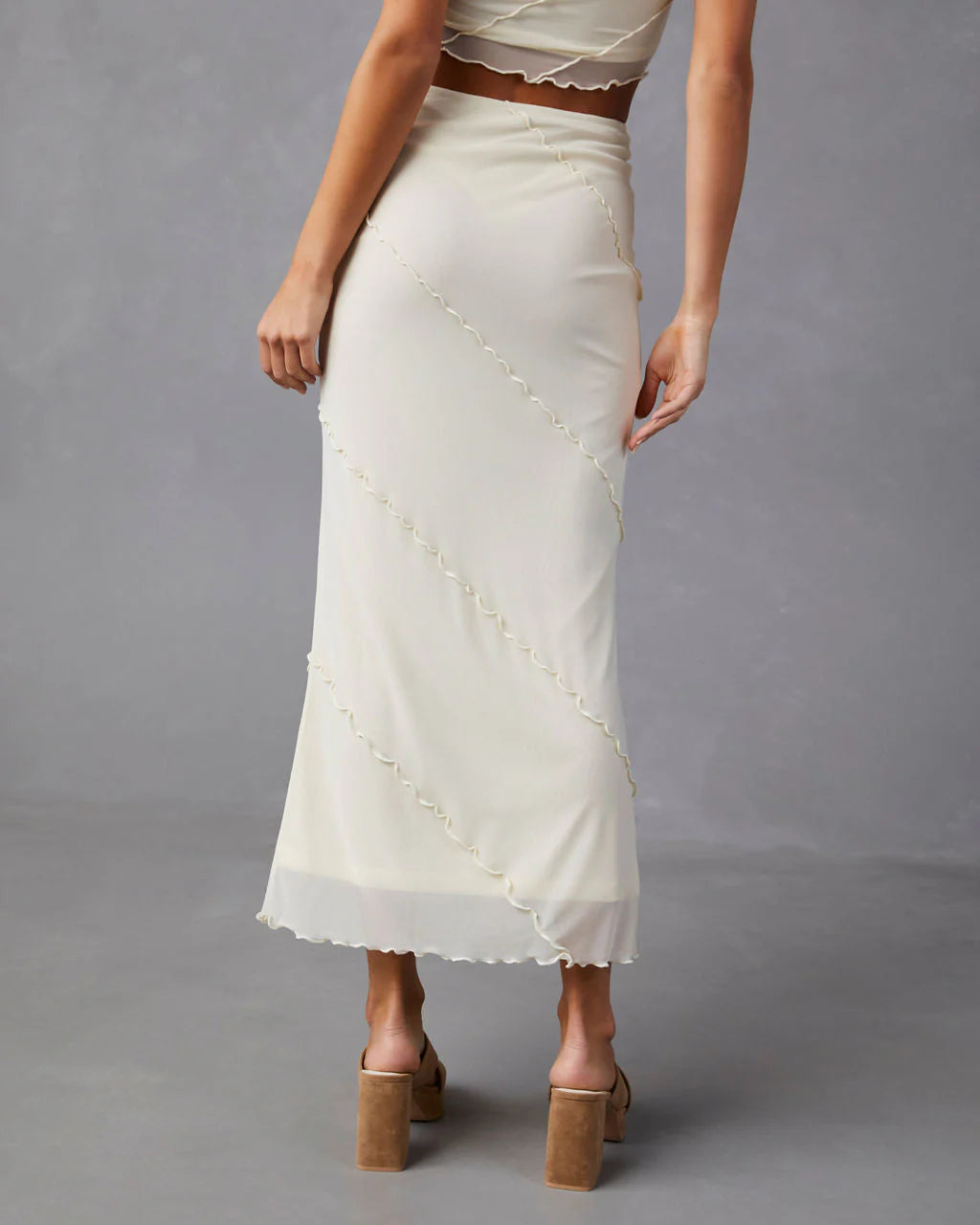 Markella Lettuce Trim Midi Skirt
