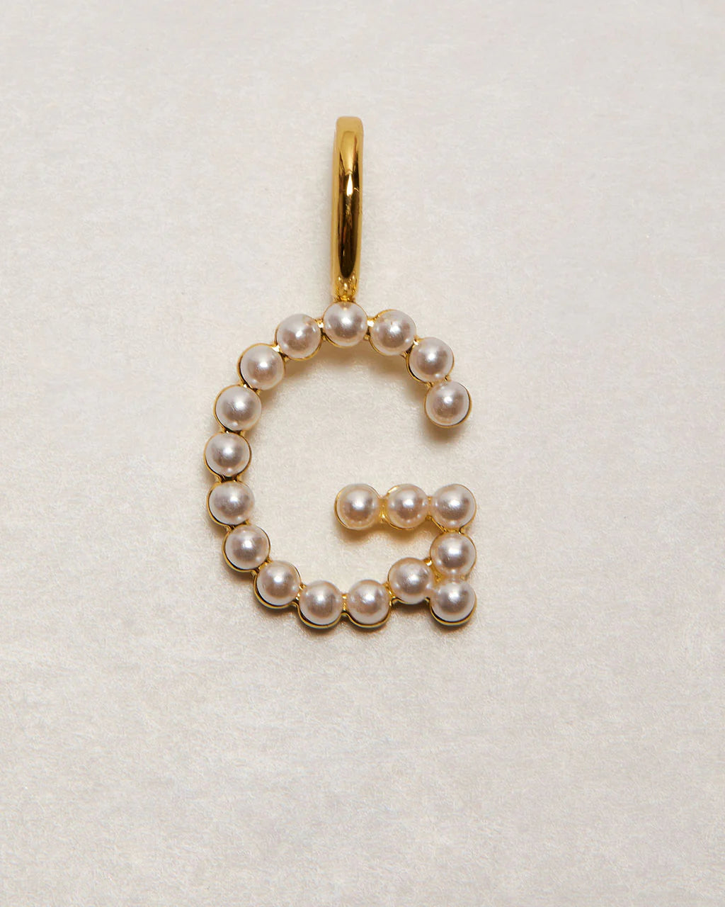 Pearl Letter 14k Plated Charm