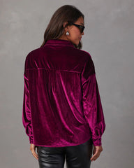 Magical Wonder Velvet Button Down Top