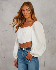 Melinda Puff Sleeve Corset Top