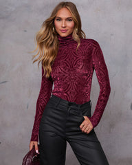 Tessy Velvet Burnout Turtleneck Top