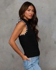 Celina Sleeveless Contrast Stitch Sweater