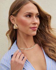 Selah Textured Triangle Stud Earrings