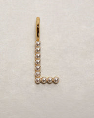Pearl Letter 14k Plated Charm