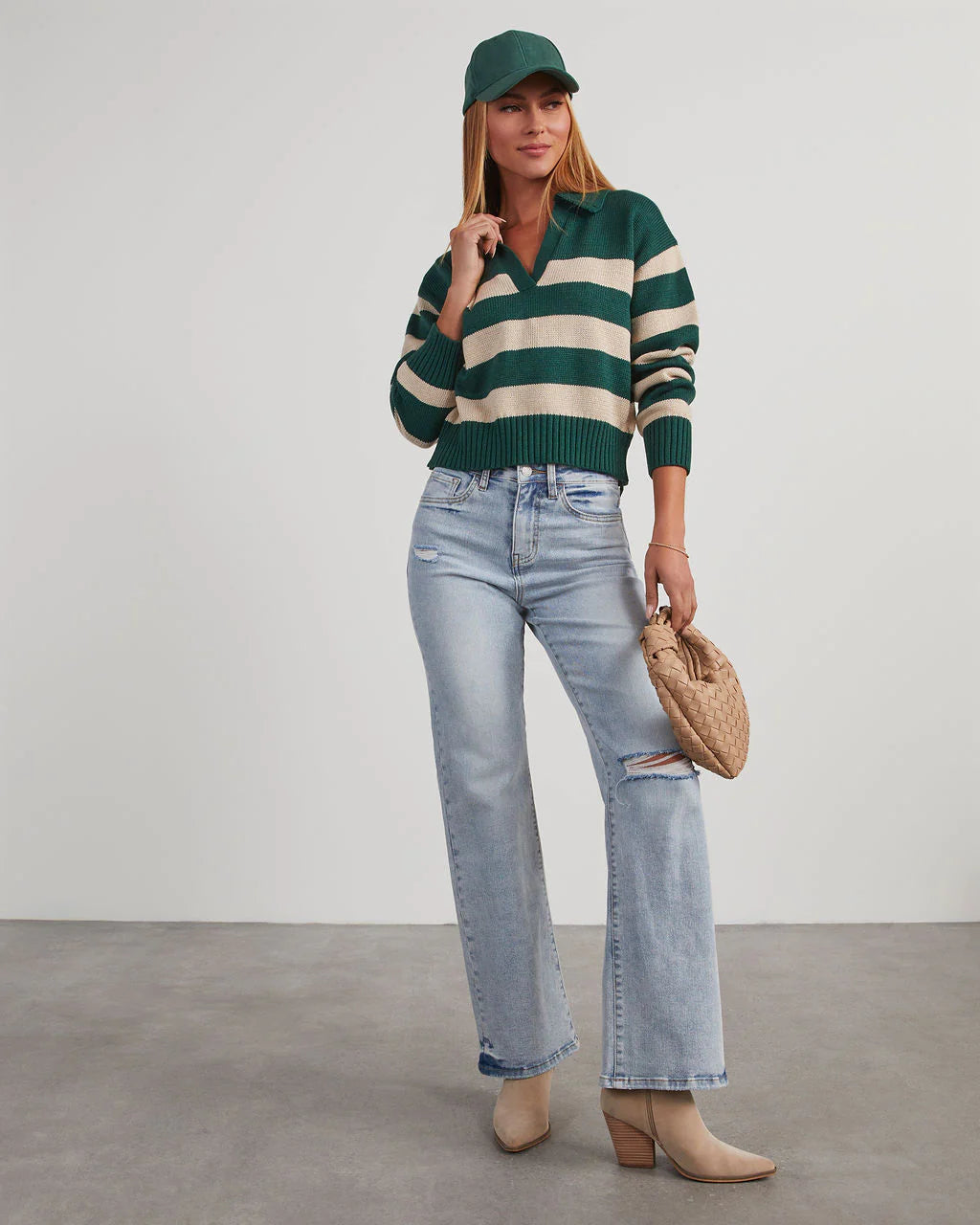 Graham Striped Polo Sweater