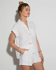 Demetria Linen Short Sleeve Top