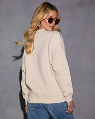 Woah Pocketed Cotton Blend Mock Neck Sweatshirt