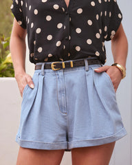 Charming Days Pleated Denim Short