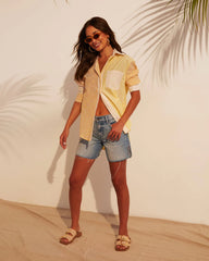 Memphis Striped Button Down Long Sleeve Top