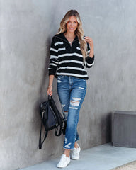 Oakley Cotton Striped Knit Pullover Sweater