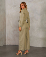 About Face Utility Waist Tie Jumpsuit