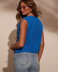Lydia Open Knit Crochet Vest