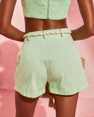 Saylor Cotton Pocketed Rope Waist Tie Shorts