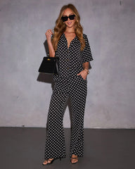 Korey Polka Dot Button Down Top