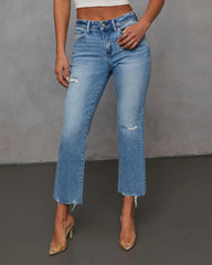 Lara Crop Frayed Hem Jeans