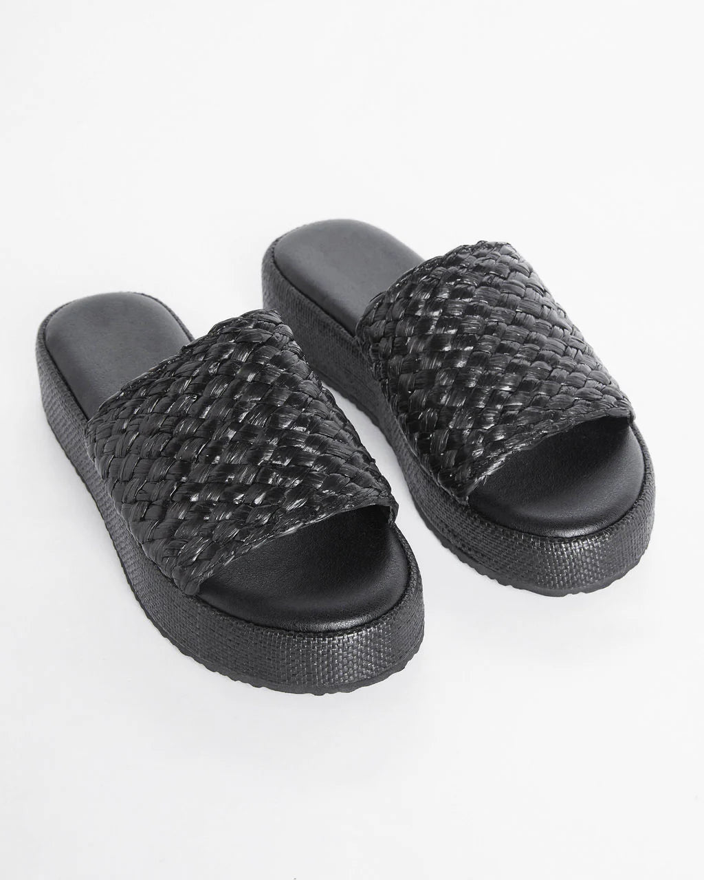 Lotus Braided Raffia Platform Sandals