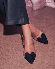 Queen Of Hearts Suede Heeled Mule