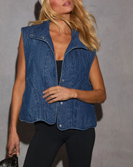 Emerson Quilted Denim Vest