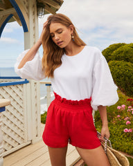 Debbie Paperbag Linen Pocketed Shorts