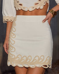 Terrie Contrast Design Mini Skirt