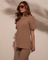 Always Home Ribbed Mockneck Sweater