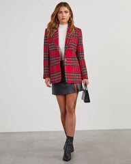 Eve Pocketed Plaid Blazer