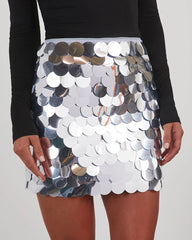 Disco Glamour Paillette Sequin Mini Skirt