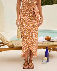 Noemie Animal Print Wrap Skirt