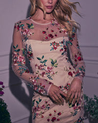 Blooming Moments Embroidered Floral Mini Dress