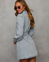In Your Dreams Long Sleeve Denim Mini