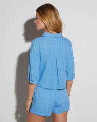 Brooke Linen Short Sleeve Top
