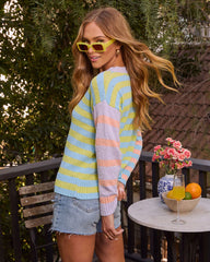 Elena Colorblock Striped Knit Sweater