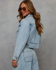 Streamline Curved Hem Denim Jacket