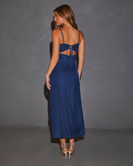 Minnie Asymmetrical Slip Midi Dress