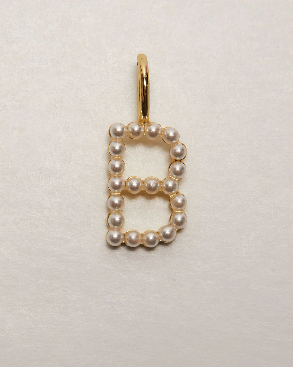 Pearl Letter 14k Plated Charm