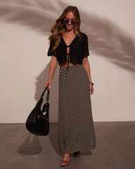 Lola Floral Eyelet Front Tie Top