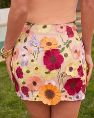 Madeline Textured Floral Mini Skirt