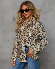 First Instinct Animal Print Button Down Top
