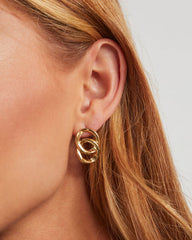 Cobra Linked Oval Stud Earrings