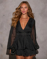 Make My Night Chiffon Bow Tie Romper